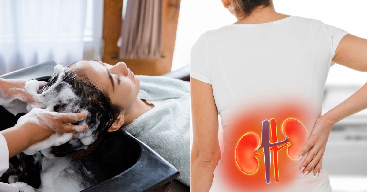 Hair treatment on the left-Kidney disease on the right